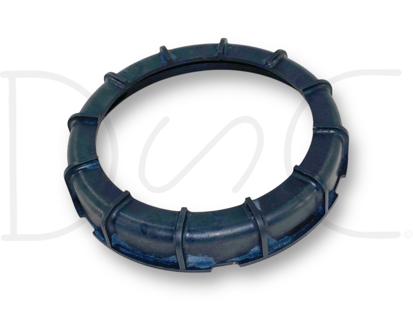 99-07 Ford F250 F350 Fuel Tank Sending Unit Retainer Ring Nut F75A-9A307-AC made of durable black plastic, used with light wear, compatible with 1999-2007 Ford F-250, F-350, F-450, and F-550 Super Duty trucks featuring 6.0L Powerstroke engines.