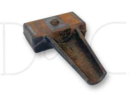 99-07 Ford F250 F350 OE Leaf Spring Spacer Lift Block 1-7/8" 2C34-5598-Aa used part showing light wear with rust and original paint remnants, compatible with 1999-2007 Ford F-250 and F-350 trucks including 6.0 Powerstroke models.