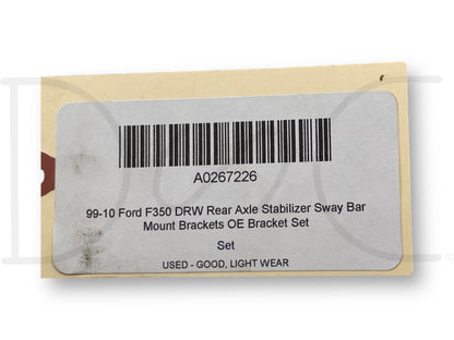 99-10 Ford F350 DRW Rear Axle Stabilizer Sway Bar Mount Brackets OE Bracket Set