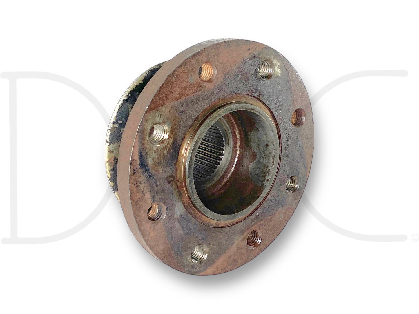 02-04 Ford F350 DRW Dually DANA 80 Rear Axle Pinion Companion Flange 37 Spline, used with light wear, removed from 2004 Ford F-350 Lariat 6.0 Diesel 4WD, heavy-duty steel construction, suitable for Super Duty trucks within 2002-2004 fitment range.