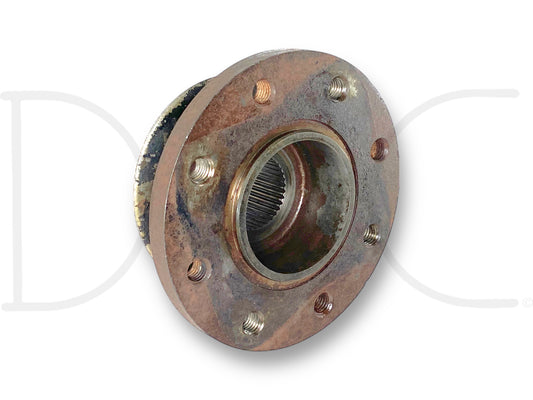 02-04 Ford F350 DRW Dually DANA 80 Rear Axle Pinion Companion Flange 37 Spline, used with light wear, removed from 2004 Ford F-350 Lariat 6.0 Diesel 4WD, heavy-duty steel construction, suitable for Super Duty trucks within 2002-2004 fitment range.