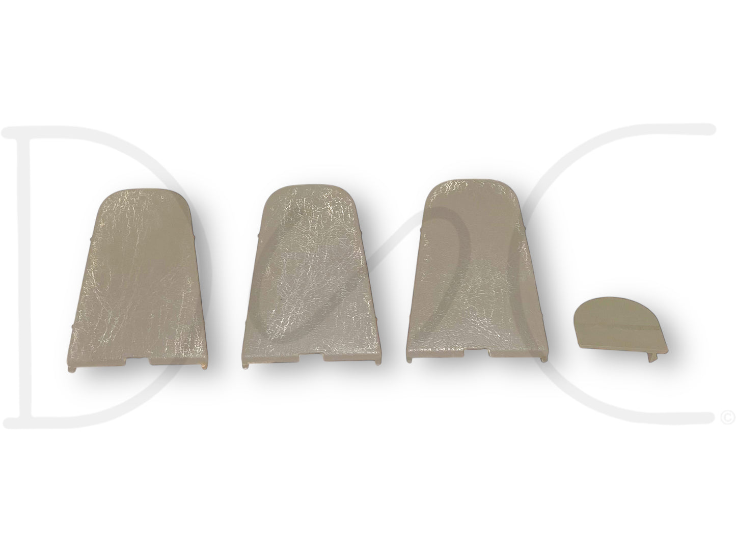 99-07 Ford F250 F350 Super Duty Dashboard Dash Bolt Cover Trim Set Tan OE, used condition with light wear, compatible with Ford trucks 1999-2007 including 6.0L diesel models, tan color dash bolt covers for Super Duty interiors.
