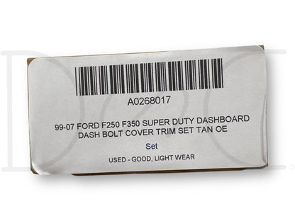 99-07 Ford F250 F350 Super Duty Dashboard Dash Bolt Cover Trim Set Tan OE