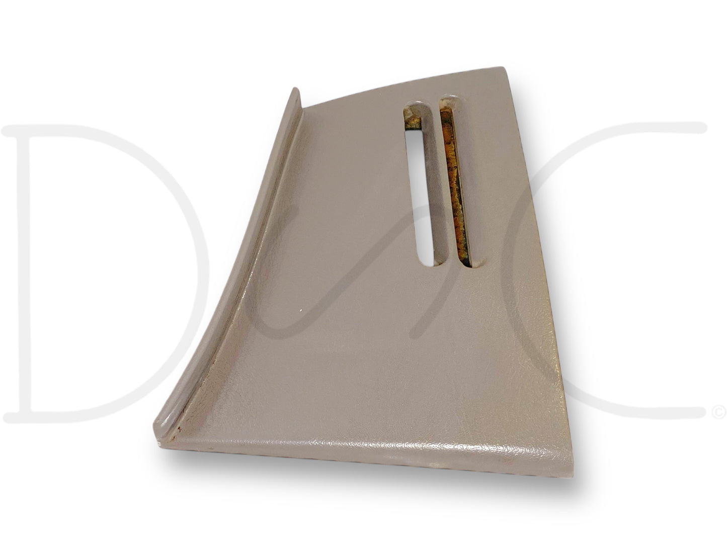 99-07 Ford F250 F350 LH Driver Dash End Cap Side Panel Defrost Vent Tan OE, used with light wear, tan plastic interior panel with vent slot, compatible with Ford Super Duty trucks including 6.0L Powerstroke models from 1999 to 2007.