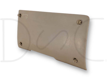 99-04 Ford F250 F350 Lower Dash Fuse Panel Cover Trim Tan OE F81B-25044F08-Aew, used with light wear, tan-colored fuse panel cover designed for Ford Super Duty trucks from 1999 to 2004, compatible with 6.0L diesel models including F-350 Lariat.