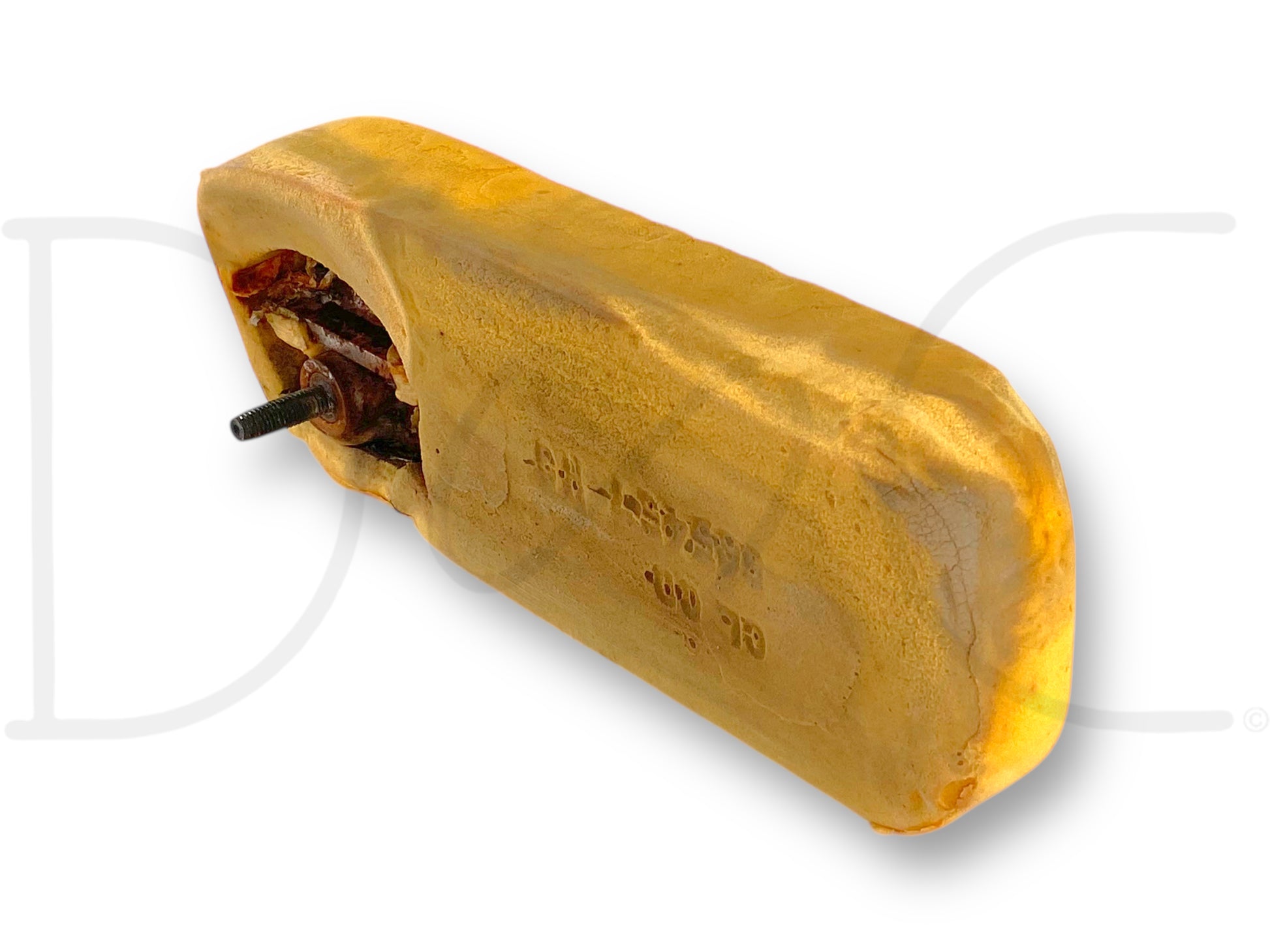 99-07 Ford F250 F350 RH Right Passenger Front Seat Armrest Arm Rest OE showing a used light tan armrest with visible wear and exposed internal metal components, compatible with 1999-2007 Ford F-250, F-350, F-450, and F-550 trucks.