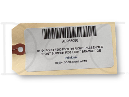 01-04 Ford F250 F350 RH Right Passenger Front Bumper Fog Light Bracket OE