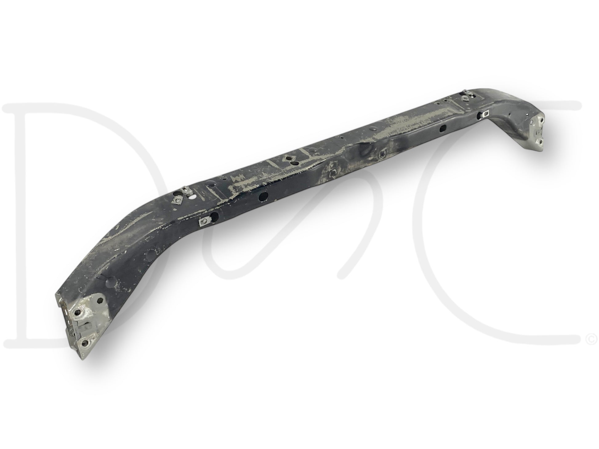 99-07 Ford F250 F350 Super Duty Upper Tie Bar Radiator Support Brace Crossmember, used condition with light wear, black metal crossmember compatible with 1999-2007 Ford F-250, F-350, F-450, and F-550 trucks including 6.0L Powerstroke models.