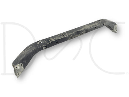 99-07 Ford F250 F350 Super Duty Upper Tie Bar Radiator Support Brace Crossmember, used condition with light wear, black metal crossmember compatible with 1999-2007 Ford F-250, F-350, F-450, and F-550 trucks including 6.0L Powerstroke models.