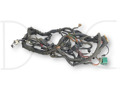 2004 Ford F250 F350 6.0 6.0L Diesel Engine Wiring Harness *For Parts Or Repair* showing used, damaged wiring with multiple broken clips, fan clutch plug cut, and various electrical connectors, suitable for 2004 Ford F-250, F-350, F-450, and F-550 diesel trucks.