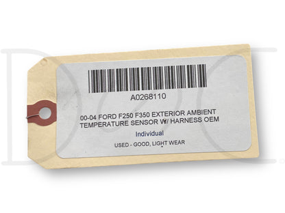 00-04 Ford F250 F350 Exterior Ambient Temperature Sensor W/ Harness OEM