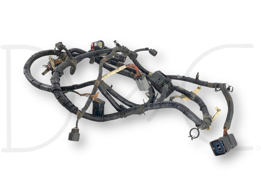 03-04 Ford F250 F350 6.0 6.0L 5R110 Transmission Wiring Harness ESOF 4X4 used with light wear and damaged transfer case shift motor plug housing, compatible with 2003-2004 Ford F-250, F-350, F-450, F-550 Super Duty trucks featuring 6.0L Powerstroke engines.