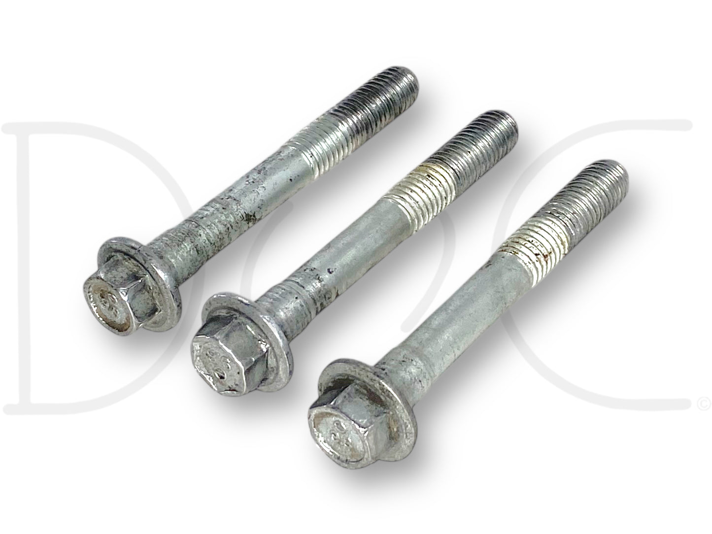 03-07 Ford F250 F350 6.0 6.0L Diesel Alternator Mounting Bolts Bolt Set OE including three used mounting bolts with light wear, designed for Ford Super Duty trucks from 2003 to 2007, compatible with 6.0L Powerstroke engines.