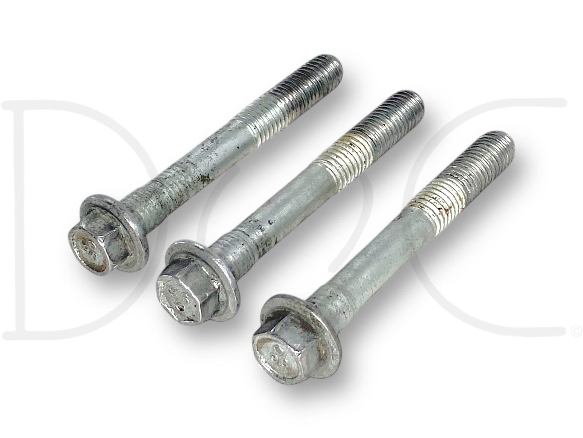 03-07 Ford F250 F350 6.0 6.0L Diesel Alternator Mounting Bolts Bolt Set OE including three used mounting bolts with light wear, designed for Ford Super Duty trucks from 2003 to 2007, compatible with 6.0L Powerstroke engines.