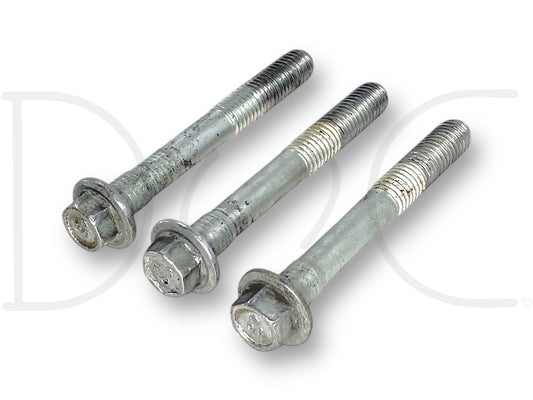 03-07 Ford F250 F350 6.0 6.0L Diesel Alternator Mounting Bolts Bolt Set OE including three used mounting bolts with light wear, designed for Ford Super Duty trucks from 2003 to 2007, compatible with 6.0L Powerstroke engines.