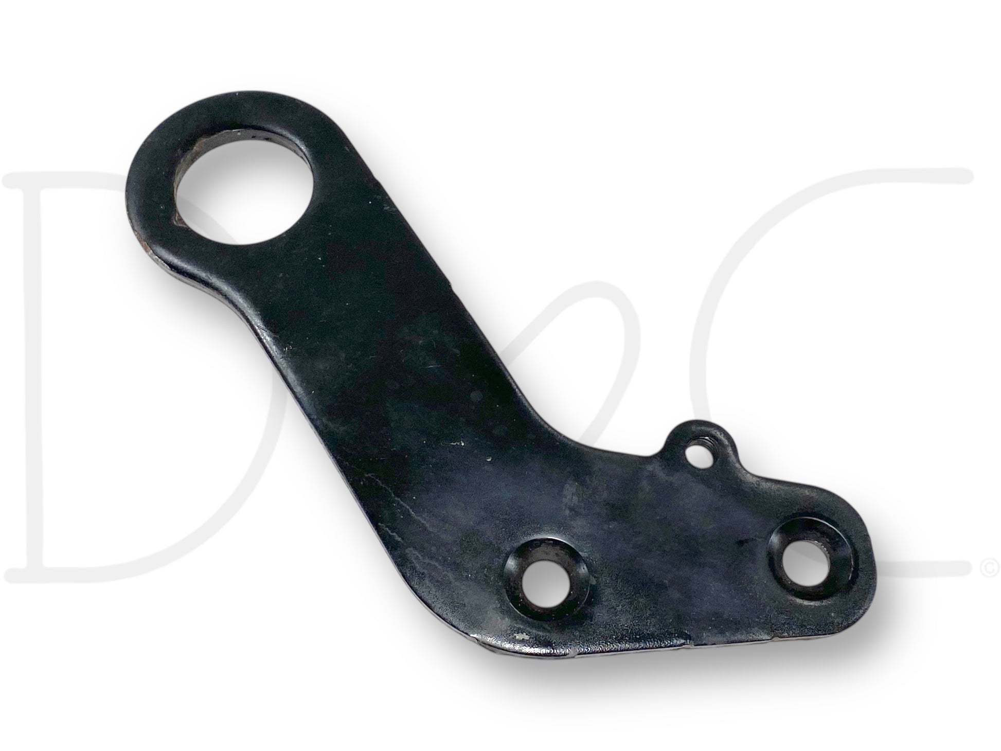 03-07 Ford F250 F350 6.0 6.0L Powerstroke Engine Lifting Eye Hook Bracket OE, used with light wear, black metal bracket with three mounting holes designed for lifting the engine in Ford Super Duty trucks including F250, F350, F450, and F550 models.