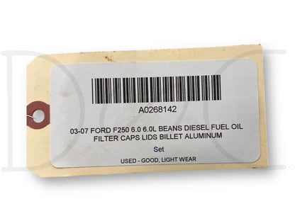 03-07 Ford F250 6.0 6.0L Beans Diesel Fuel Oil Filter Caps Lids Billet Aluminum