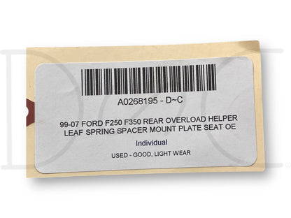 99-07 Ford F250 F350 Rear Overload Helper Leaf Spring Spacer Mount Plate Seat OE