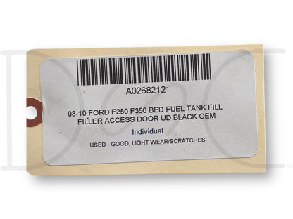 08-10 Ford F250 F350 Bed Fuel Tank Fill Filler Access Door UD Black OEM