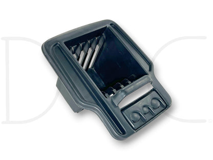 99-07 Ford F250 F350 Center Console Insert CD Tray W/ Coin Holder in used good condition, designed for Super Duty trucks with coin holder and CD slot features.