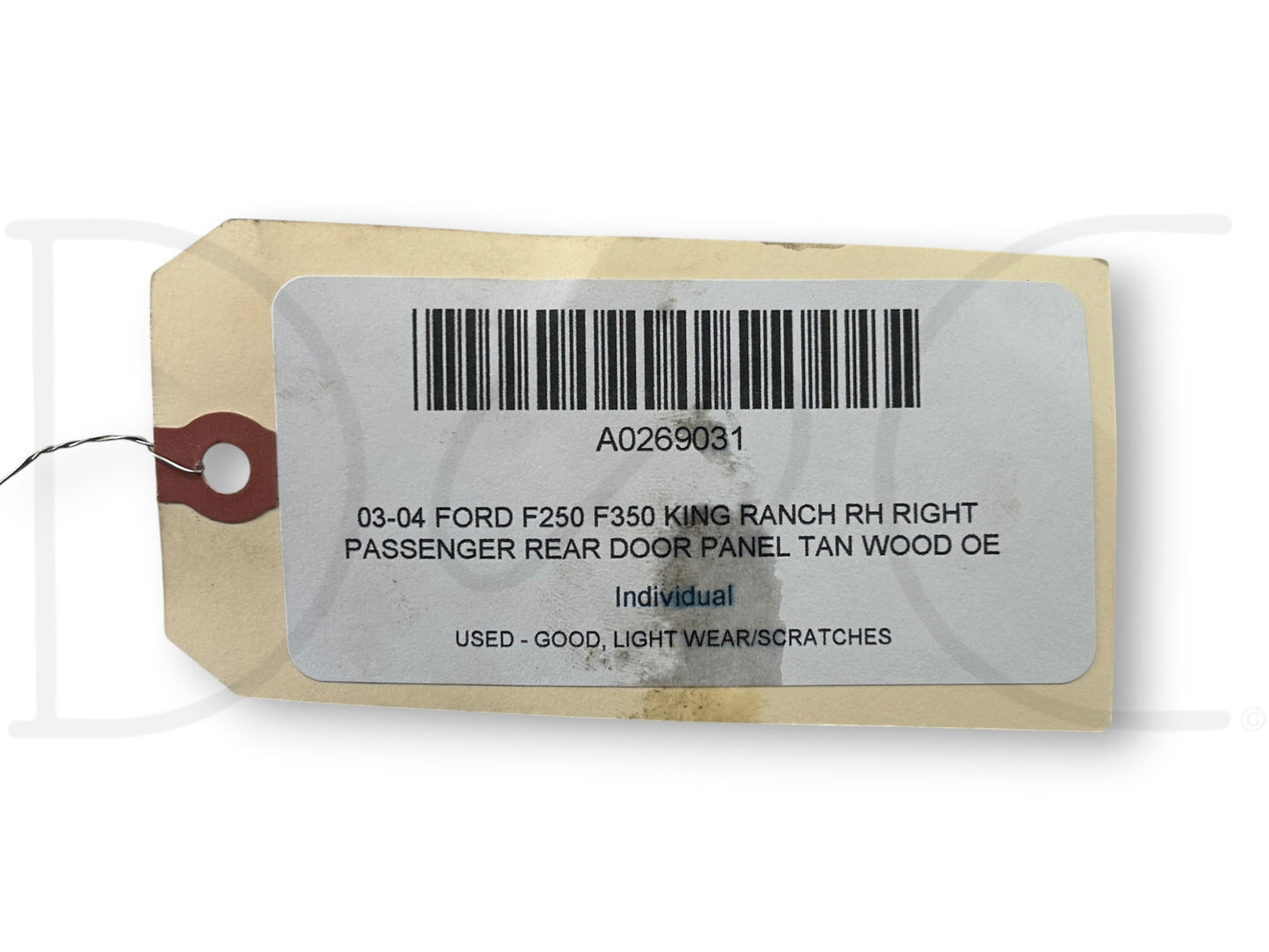 03-04 Ford F250 F350 King Ranch RH Right Passenger Rear Door Panel Tan Wood OE