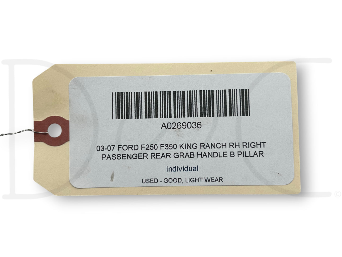 03-07 Ford F250 F350 King Ranch RH Right Passenger Rear Grab Handle B Pillar