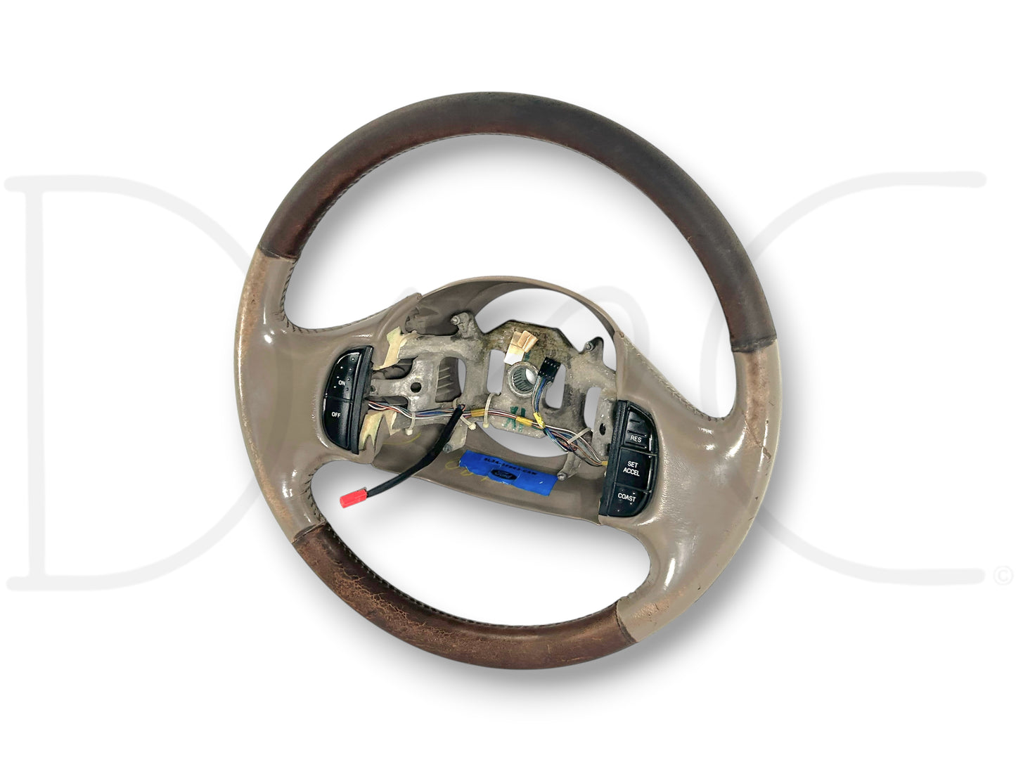 03-04 Ford F250 F350 King Ranch Steering Wheel W/ Cruise Control Tan Leather OEM