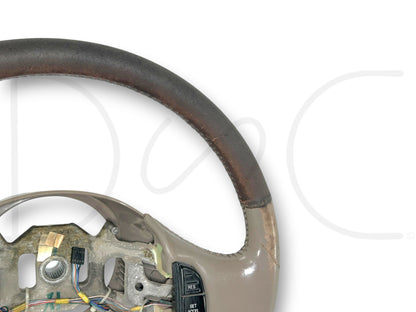 03-04 Ford F250 F350 King Ranch Steering Wheel W/ Cruise Control Tan Leather OEM