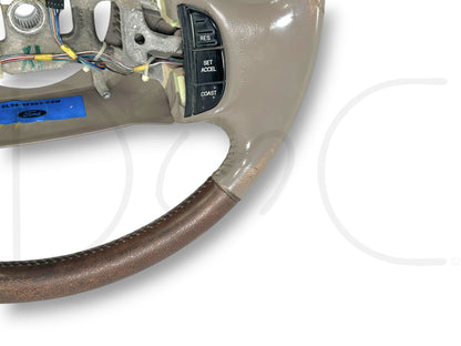 03-04 Ford F250 F350 King Ranch Steering Wheel W/ Cruise Control Tan Leather OEM