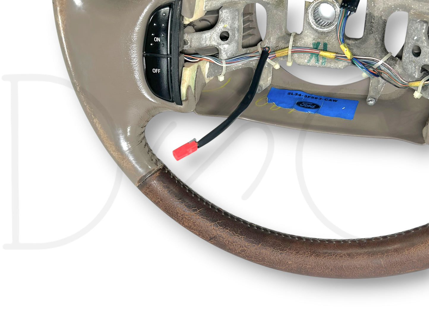 03-04 Ford F250 F350 King Ranch Steering Wheel W/ Cruise Control Tan Leather OEM