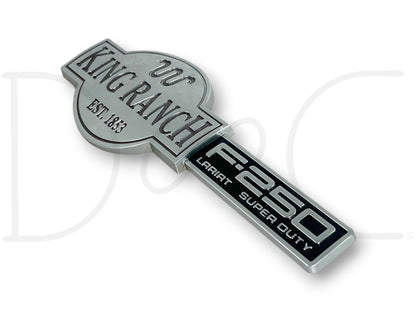 03-07 F250 F-250 King Ranch Lariat Super Duty Fender Badge Emblem Plate LH Left
