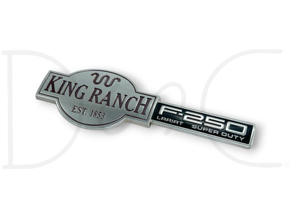 03-07 F250 F-250 King Ranch Lariat Super Duty Fender Badge Emblem Plate RH Right
