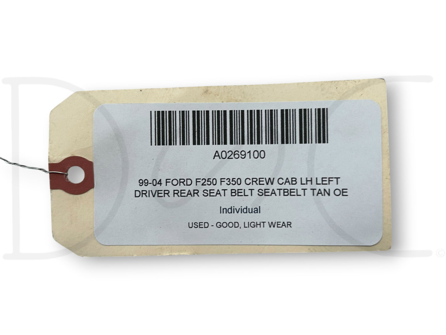 99-04 Ford F250 F350 Crew Cab LH Left Driver Rear Seat Belt Seatbelt Tan OE