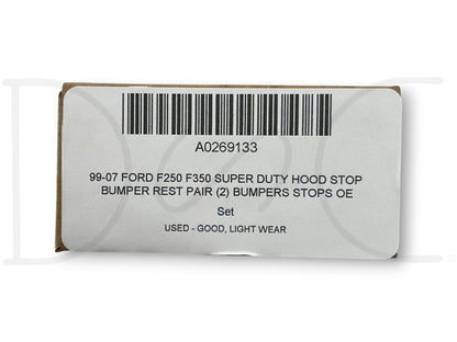 99-07 Ford F250 F350 Super Duty Hood Stop Bumper Rest Pair (2) Bumpers Stops OE