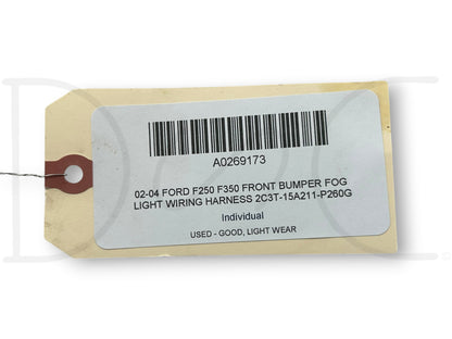 02-04 Ford F250 F350 Front Bumper Fog Light Wiring Harness 2C3T-15A211-P260G