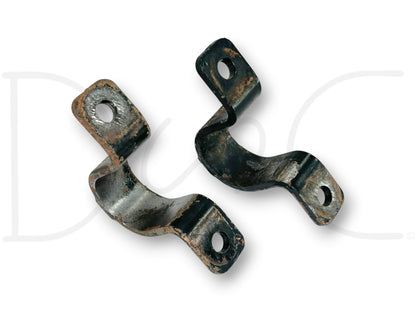 99-04 Ford F250 F350 4X4 Front Axle Sway Bar Bushing Brackets Bracket Set OE