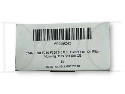 03-07 Ford F250 F350 6.0 6.0L Diesel Fuel Oil Filter Housing Bolts Bolt Set OE