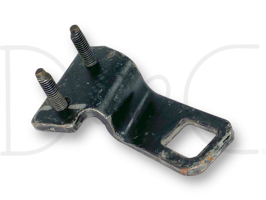 99-07 Ford F250 F350 LH Driver Extended Cab Upper Rear Door Latch Catch OE showing a used black metal latch part with some light wear, designed for specific fitment on Ford Super Duty trucks from 1999 to 2007 models.
