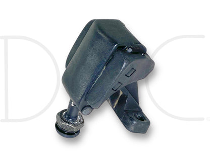 99-10 Ford F250 F350 Super Duty Extended Cab Rear Window Latch Hinge OEM in used good condition with light wear, black metal and plastic construction for 1999-2010 Ford F-250, F-350, F-450, F-550 trucks, compatible with 7.3L diesel Powerstroke models.
