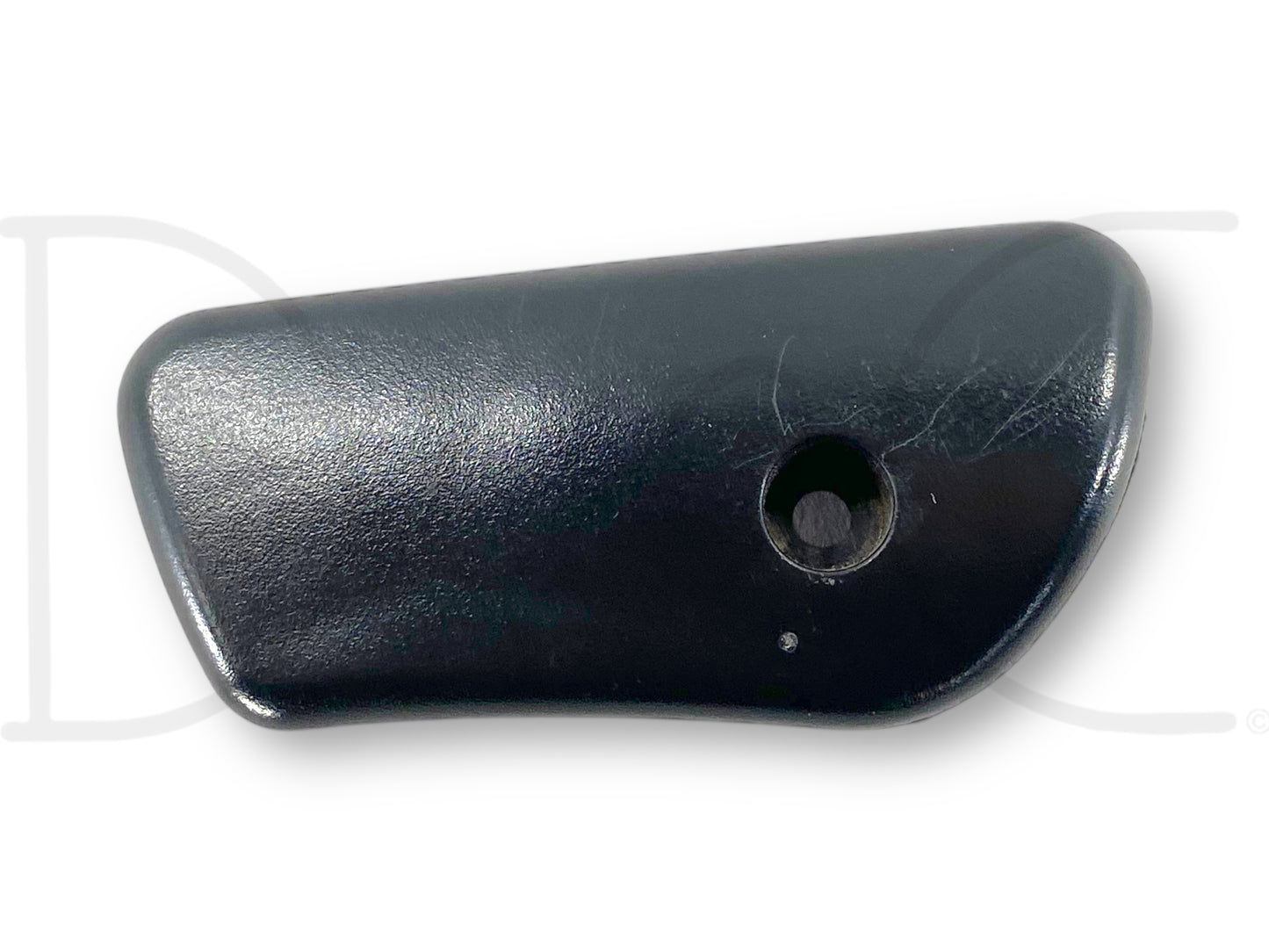 99-07 Ford F250 F350 Seat Back Recline Tilt Lean Lever Handle OEM LH Driver in black plastic, used with light wear, compatible with 1999-2007 Ford F-250, F-350, F-450, and F-550 trucks including diesel Powerstroke models.