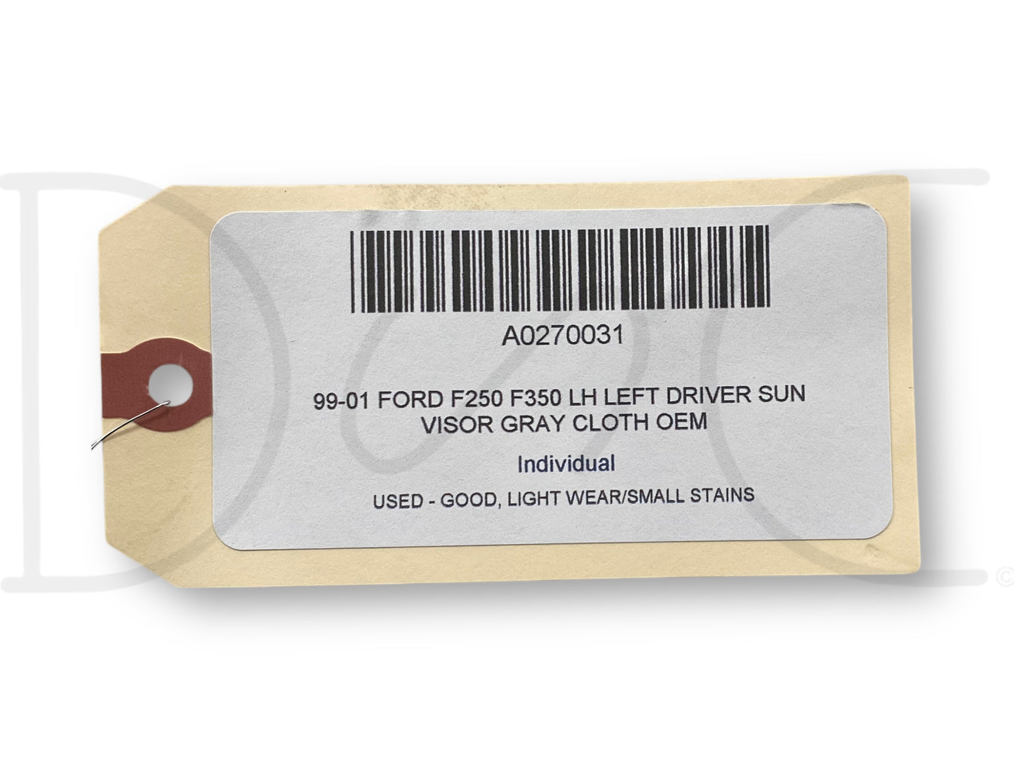 99-01 Ford F250 F350 LH Left Driver Sun Visor Gray Cloth OEM
