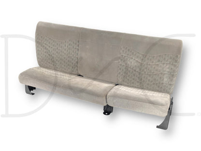 99-01 Ford F250 F350 Super Duty Extended Cab Rear Bench Back Seat Gray Cloth
