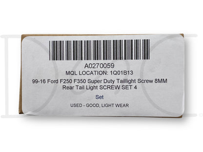 99-16 Ford F250 F350 Super Duty Taillight Screw 8MM Rear Tail Light Screw Set 4