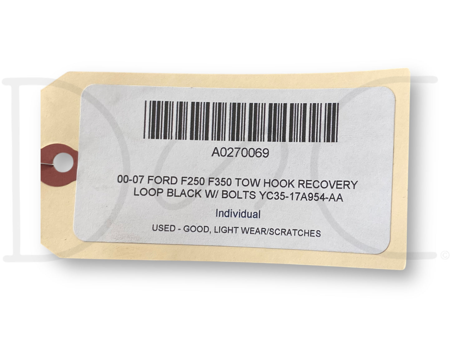 00-07 Ford F250 F350 Tow Hook Recovery Loop Black W/ Bolts Yc35-17A954-Aa