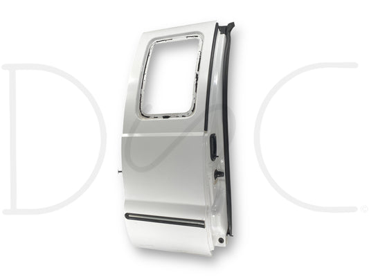 99-07 Ford F250 F350 Extended Cab RH Right Passenger Rear Door Z1 White, used condition with light wear, paint blemishes, scratches, and a slight dent on the bottom edge, compatible with 1999-2007 Ford F-250, F-350, F-450, and F-550 trucks.