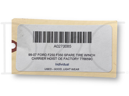 99-07 Ford F250 F350 Spare Tire Winch Carrier Hoist OE Factory 776659C