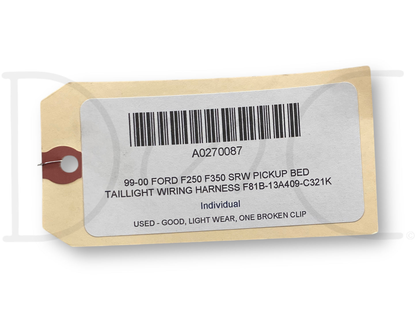 99-00 Ford F250 F350 SRW Pickup Bed Taillight Wiring Harness F81B-13A409-C321K
