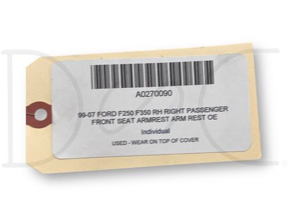 99-07 Ford F250 F350 RH Right Passenger Front Seat Armrest Arm Rest OE