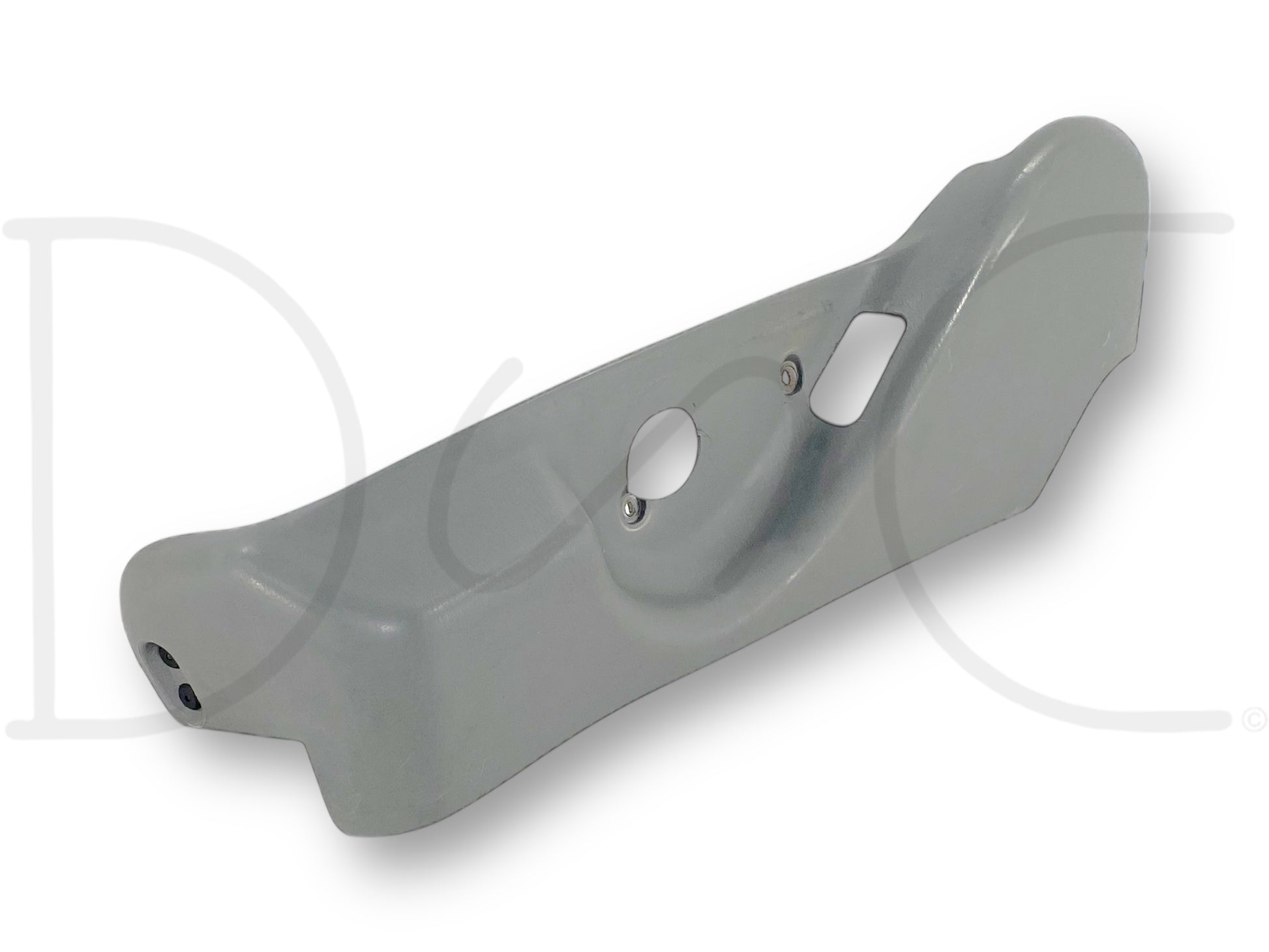 99-07 Ford F250 F350 LH Left Driver Manual Seat Side Trim Panel Bezel OE Gray with light wear and scratches, used part compatible with 1999-2007 Ford F-250, F-350, F-450, and F-550 trucks, suitable for manual seat adjustment.
