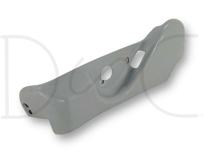 99-07 Ford F250 F350 LH Left Driver Manual Seat Side Trim Panel Bezel OE Gray with light wear and scratches, used part compatible with 1999-2007 Ford F-250, F-350, F-450, and F-550 trucks, suitable for manual seat adjustment.